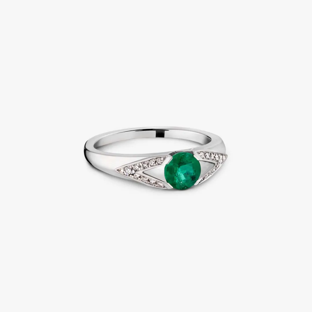 Sale Arthus Bertrand Bague Solitaire Émeraude 5mm Victoire