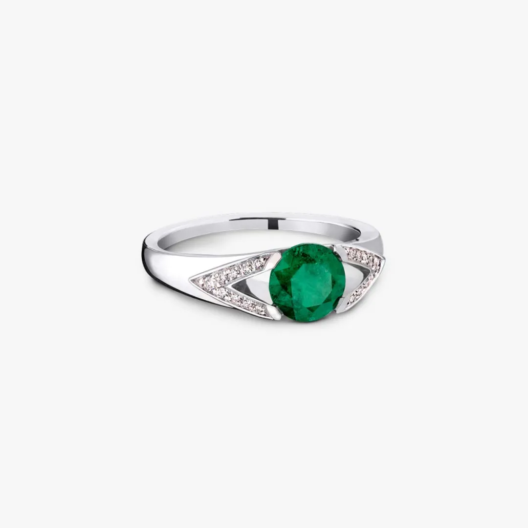 Outlet Arthus Bertrand Bague Solitaire Émeraude 6.5mm Victoire