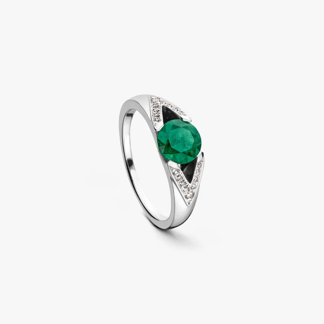 Outlet Arthus Bertrand Bague Solitaire Émeraude 6.5mm Victoire