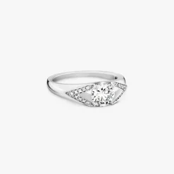 New Arthus Bertrand Bague Solitaire Or Blanc Diamant 1 Carat Victoire