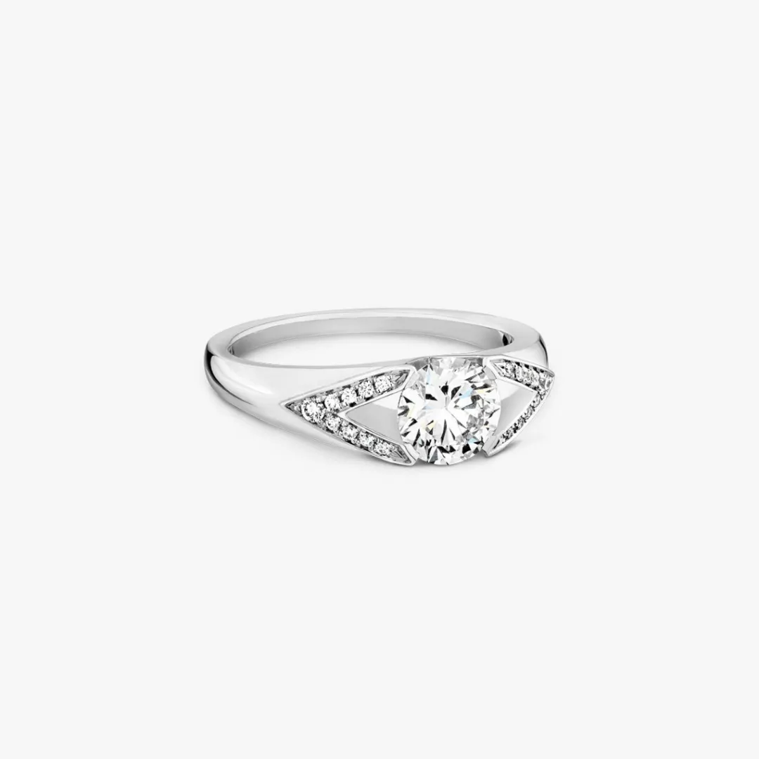 New Arthus Bertrand Bague Solitaire Or Blanc Diamant 1 Carat Victoire