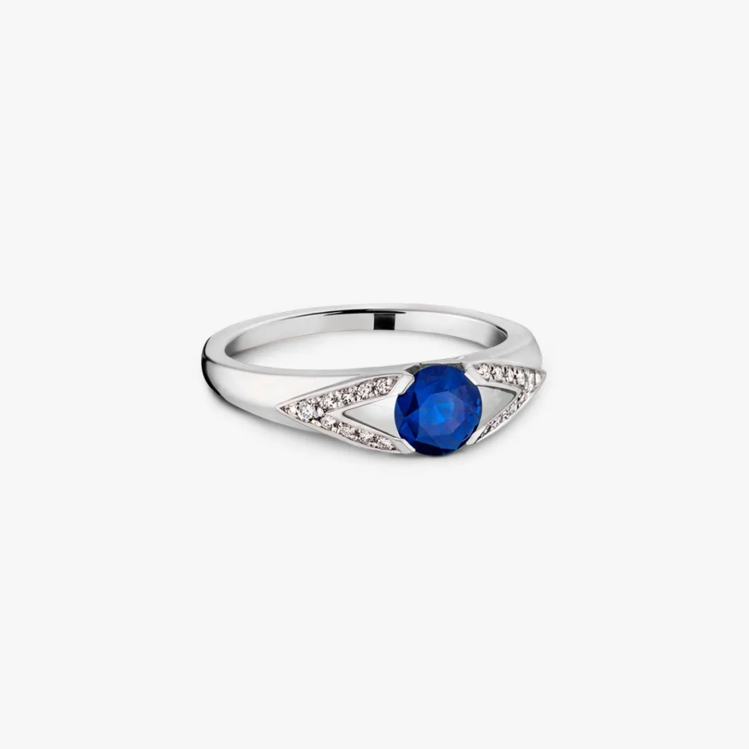Hot Arthus Bertrand Bague Solitaire Saphir 5mm Victoire