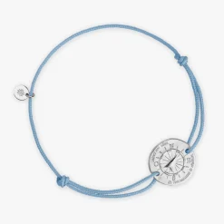 Hot Arthus Bertrand Bracelet Cordon Argent Boussole - Rose pêche - L