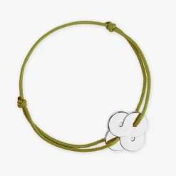 Online Arthus Bertrand Bracelet Cordon Argent Enlacé - Epais - Bleu roi - L