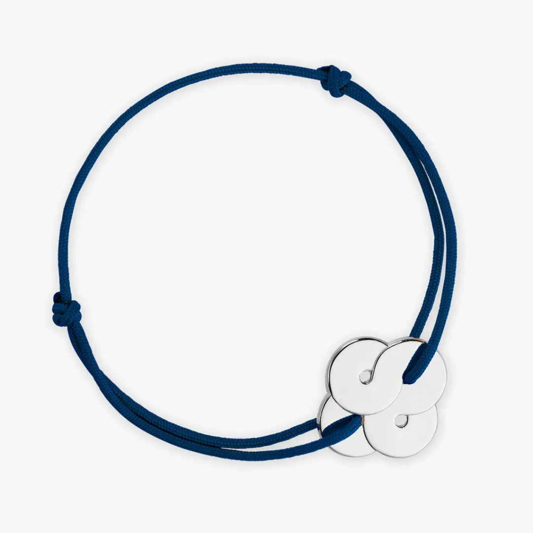 Hot Arthus Bertrand Bracelet Cordon Argent Enlacé - Epais - Vert olive