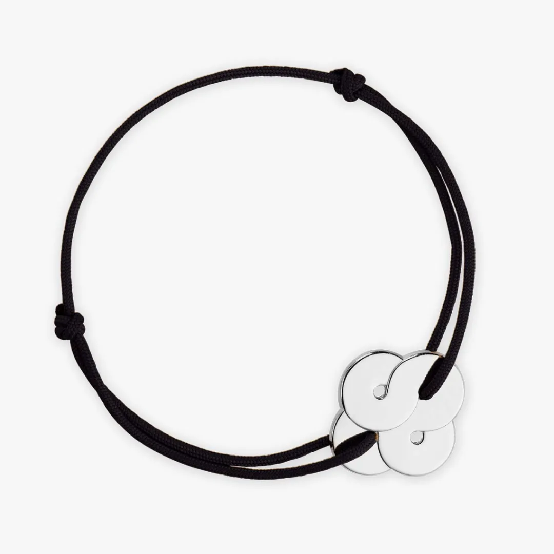 Online Arthus Bertrand Bracelet Cordon Argent Enlacé - Epais - Bleu roi - L