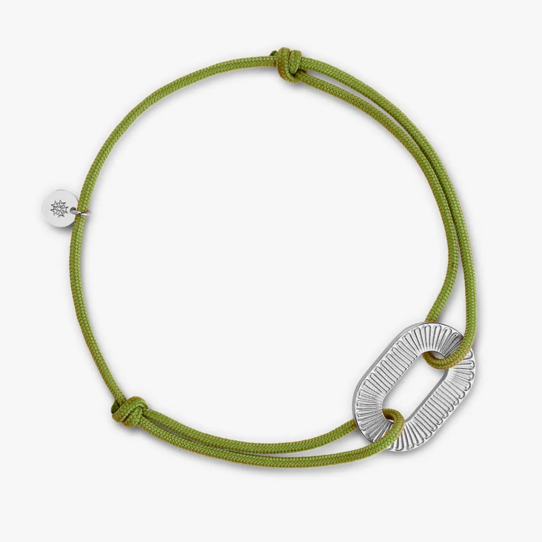 Hot Arthus Bertrand Bracelet Cordon Argent Ruban - Epais - Rose fluo - L