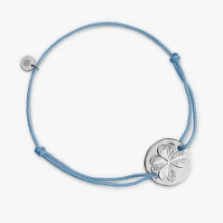 Fashion Arthus Bertrand Bracelet Cordon Argent Trèfle - Rose pêche - L