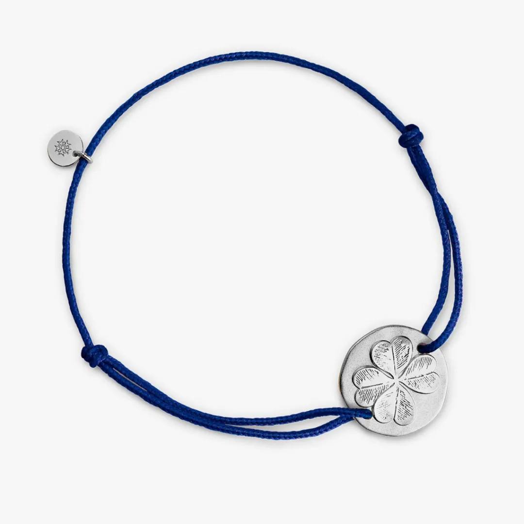 Fashion Arthus Bertrand Bracelet Cordon Argent Trèfle - Rose pêche - L