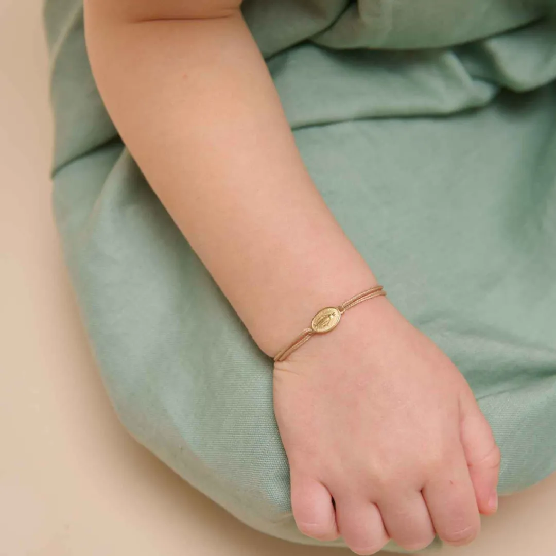 Outlet Arthus Bertrand Bracelet Cordon Or Jaune Miraculeuse - Kaki