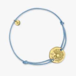 Fashion Arthus Bertrand Bracelet Cordon Vermeil Pissenlit - Bleu ciel