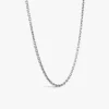 Outlet Arthus Bertrand Chaîne Argent Forçat Rectangle - 55 Cm