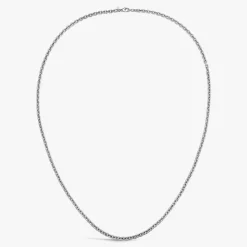 Outlet Arthus Bertrand Chaîne Argent Forçat Rectangle - 55 Cm