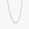 Hot Arthus Bertrand Chaîne Argent Ovale Striée - 50 Cm