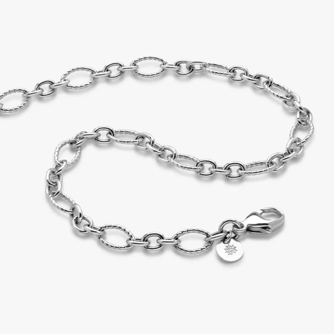 Hot Arthus Bertrand Chaîne Argent Ovale Striée - 50 Cm