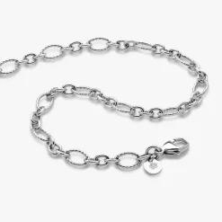 Sale Arthus Bertrand Chaîne Argent Ovale Striée - 60 Cm
