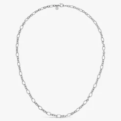 Hot Arthus Bertrand Chaîne Argent Ovale Striée - 50 Cm