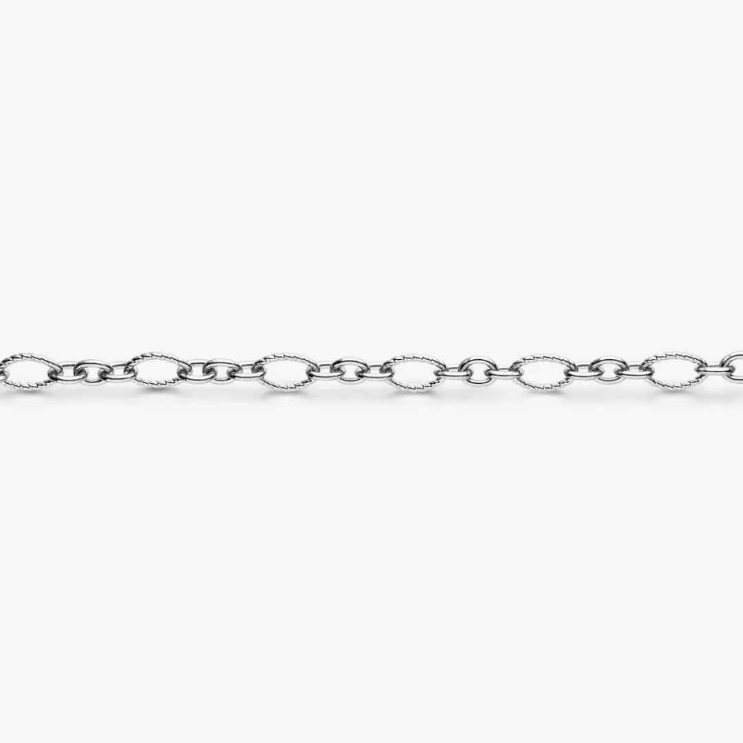Hot Arthus Bertrand Chaîne Argent Ovale Striée - 50 Cm