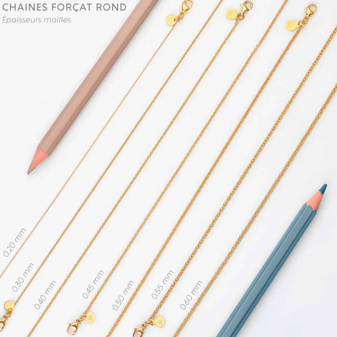 Discount Arthus Bertrand Chaîne Vermeil Forçat Rond - 80 Cm