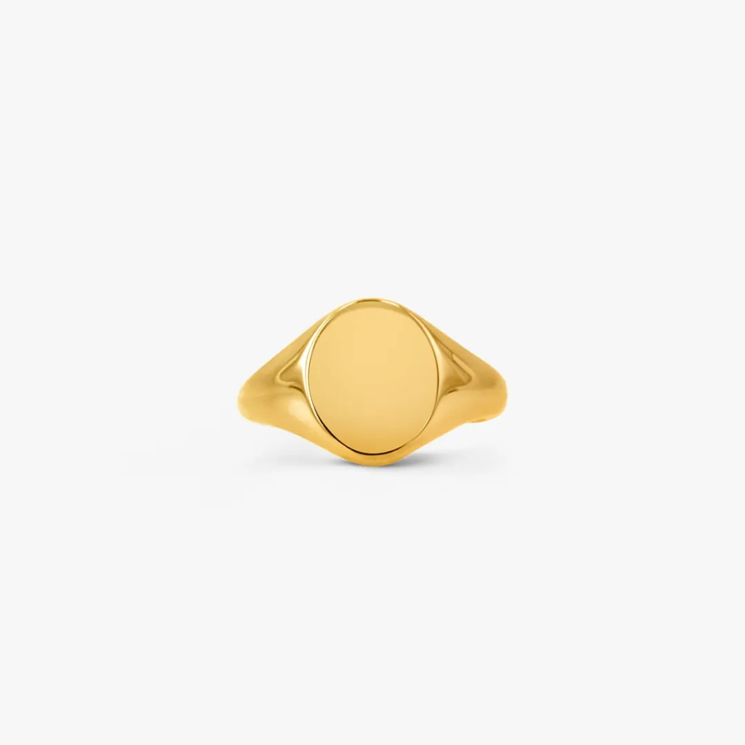 New Arthus Bertrand Chevalière Ovale Or Jaune 12x10mm