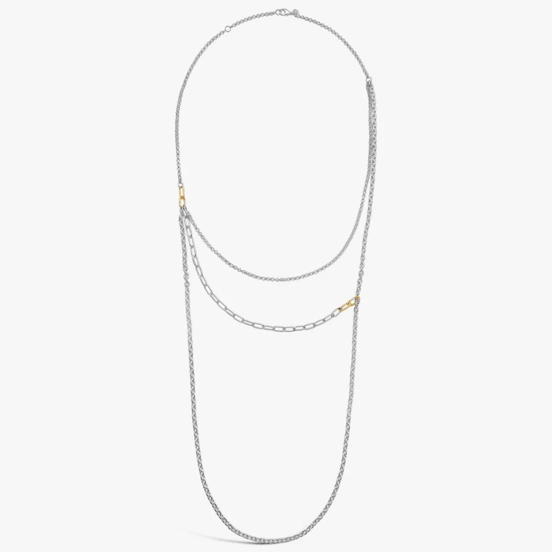 New Arthus Bertrand Collier Argent & Or Maxima Trois Rangs