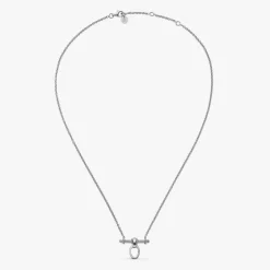 Hot Arthus Bertrand Collier Trapèze Or Blanc - 42 cm