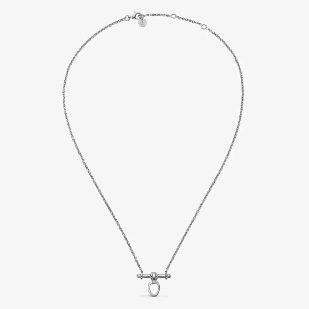 Hot Arthus Bertrand Collier Trapèze Or Blanc - 42 cm