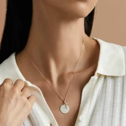 Discount Arthus Bertrand Croix Fil Carré Or Rose & Diamants