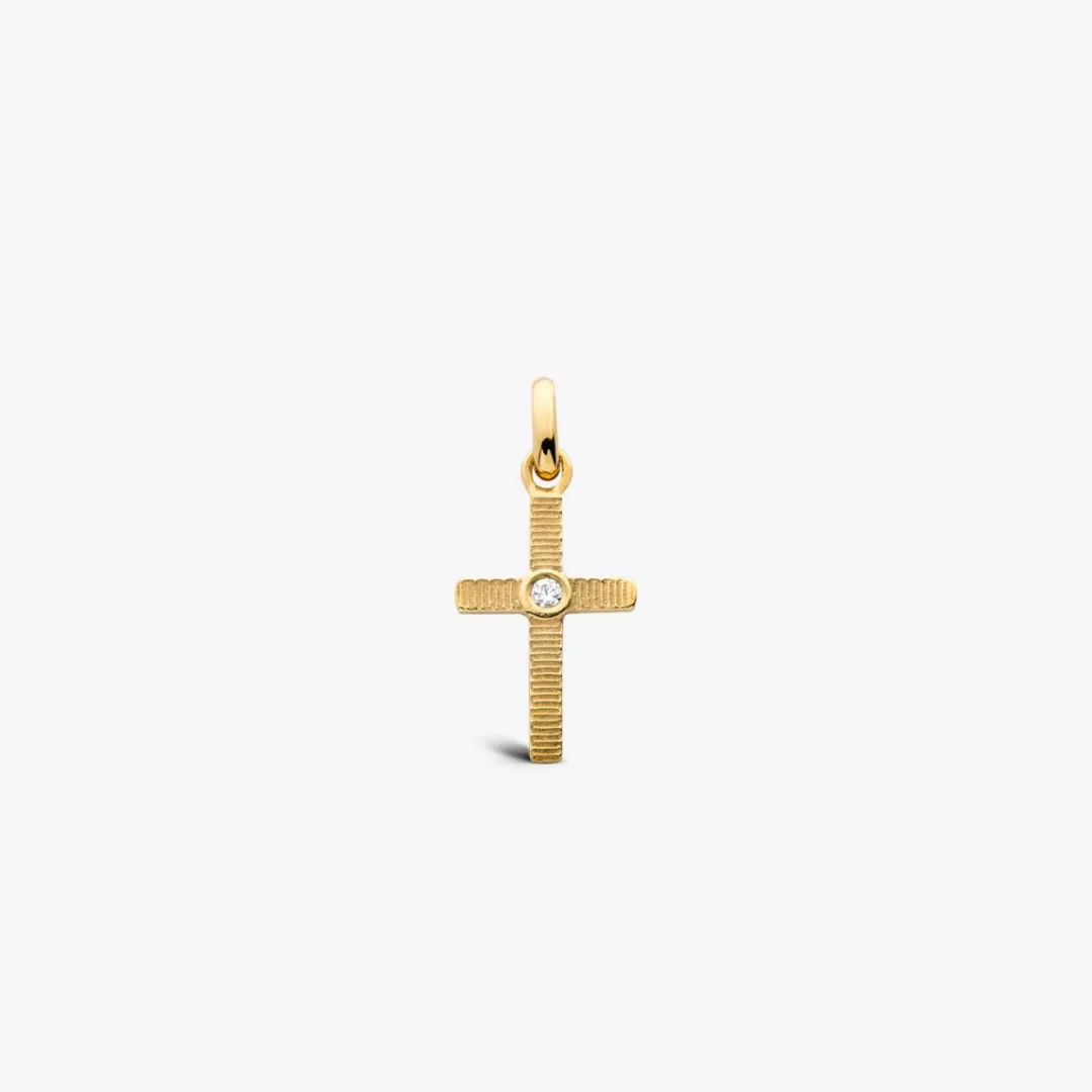 Fashion Arthus Bertrand Croix Or Jaune Diamant Ruban