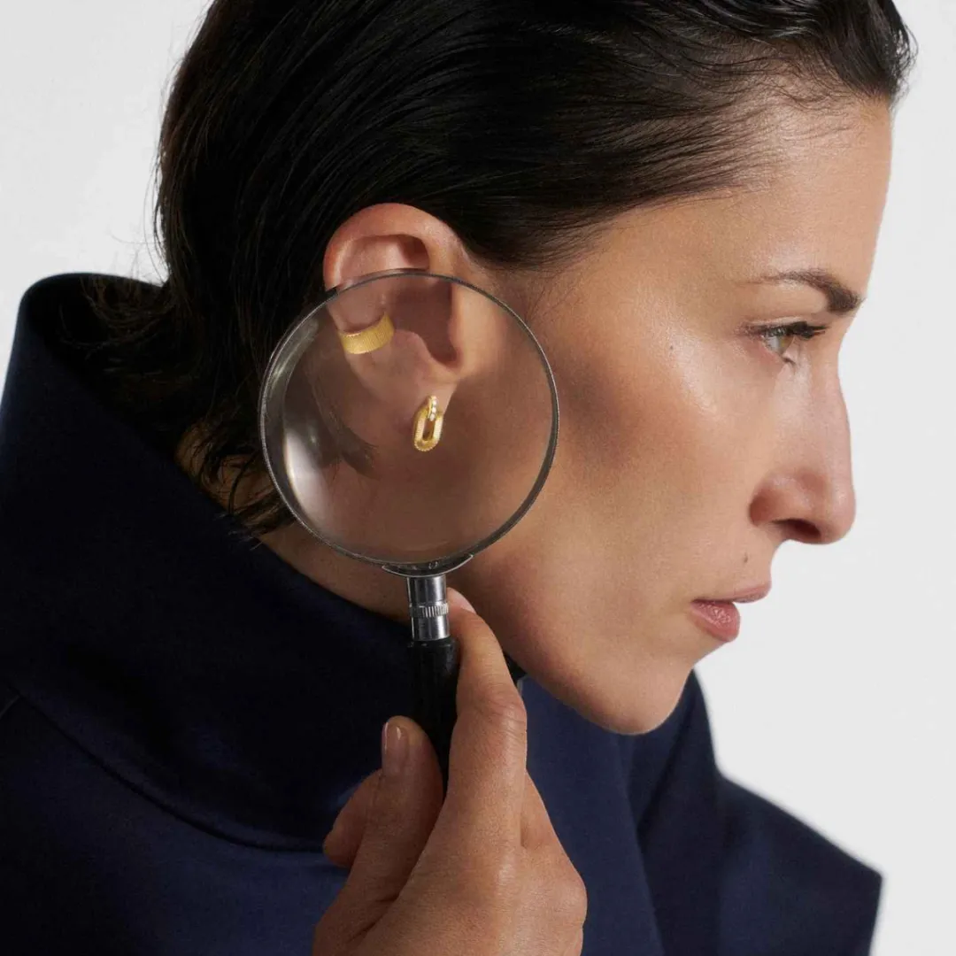 New Arthus Bertrand Ear Cuff Or Jaune Ruban