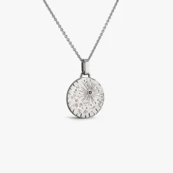 Clearance Arthus Bertrand Médaille Or blanc & Diamant Noir Pluie d'Etoiles