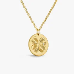 Discount Arthus Bertrand Médaille Or Jaune & Diamant Trèfle