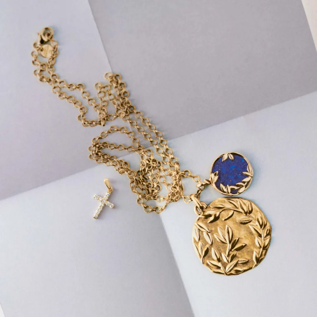 Clearance Arthus Bertrand Médaille Or Jaune & Lapis-lazuli Flora