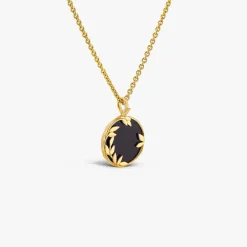 Discount Arthus Bertrand Médaille Or Jaune & Onyx Flora
