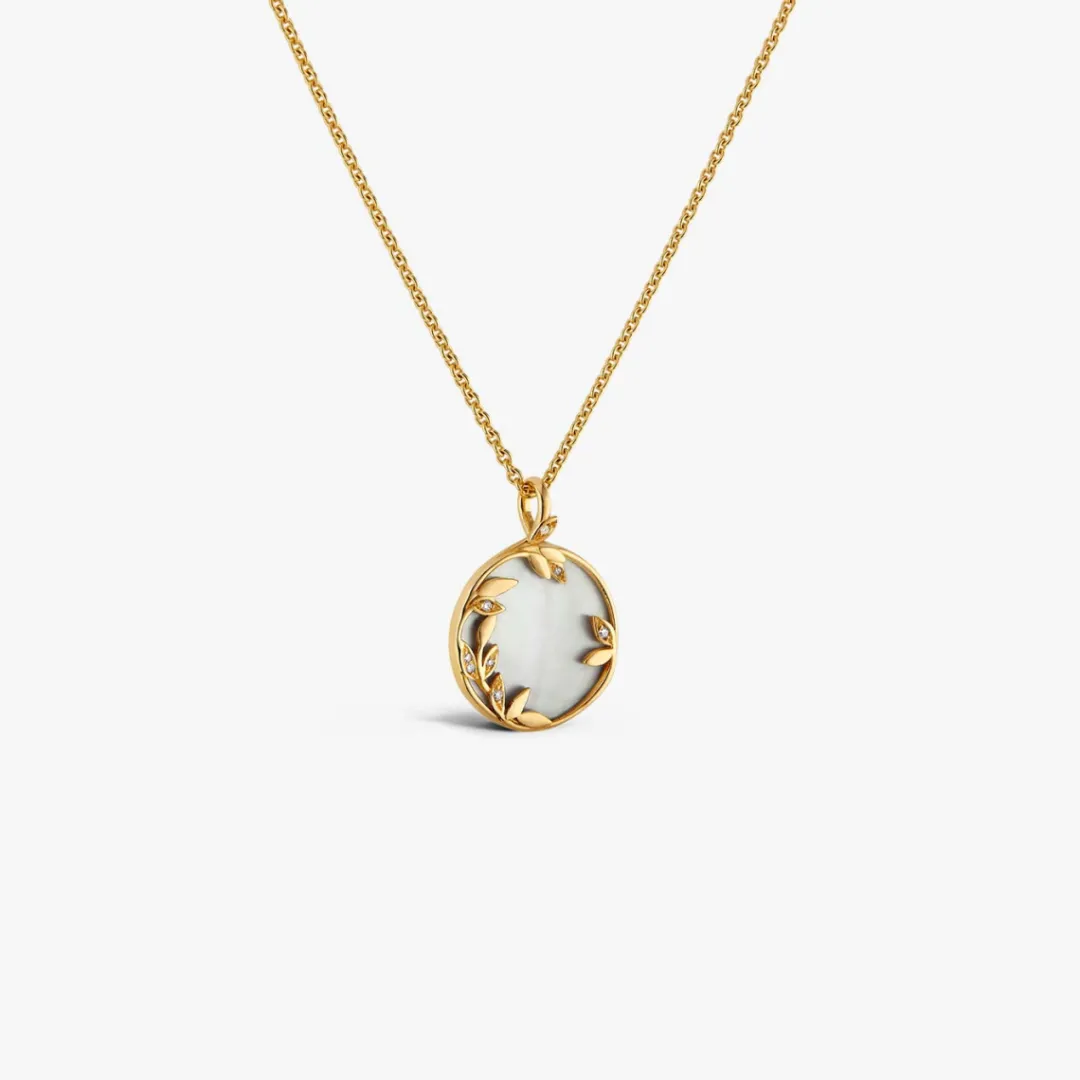 Online Arthus Bertrand Médaille Or Jaune, Nacre & Diamants Flora