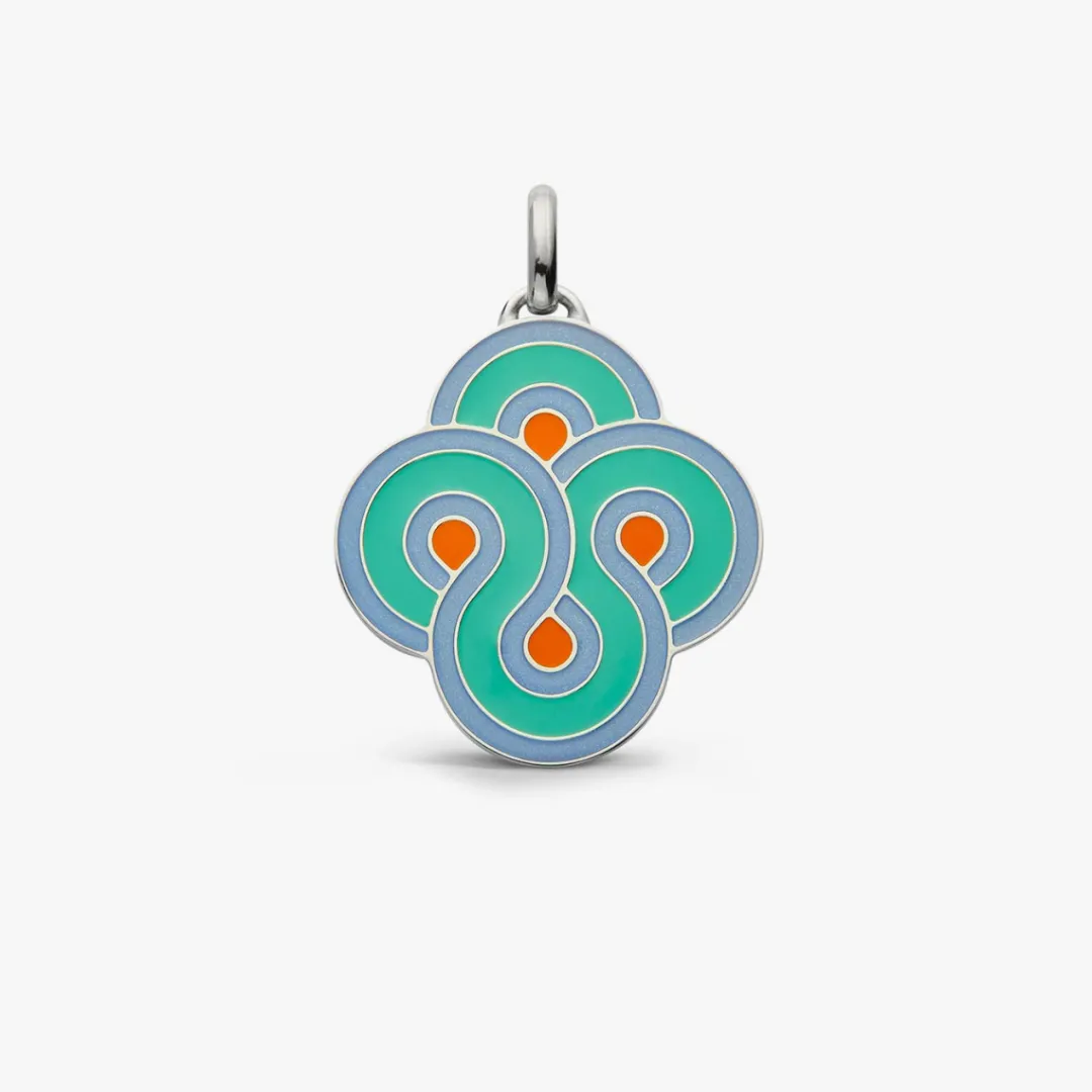 Sale Arthus Bertrand Pendentif Argent Enlacé Pop - Vert d'eau