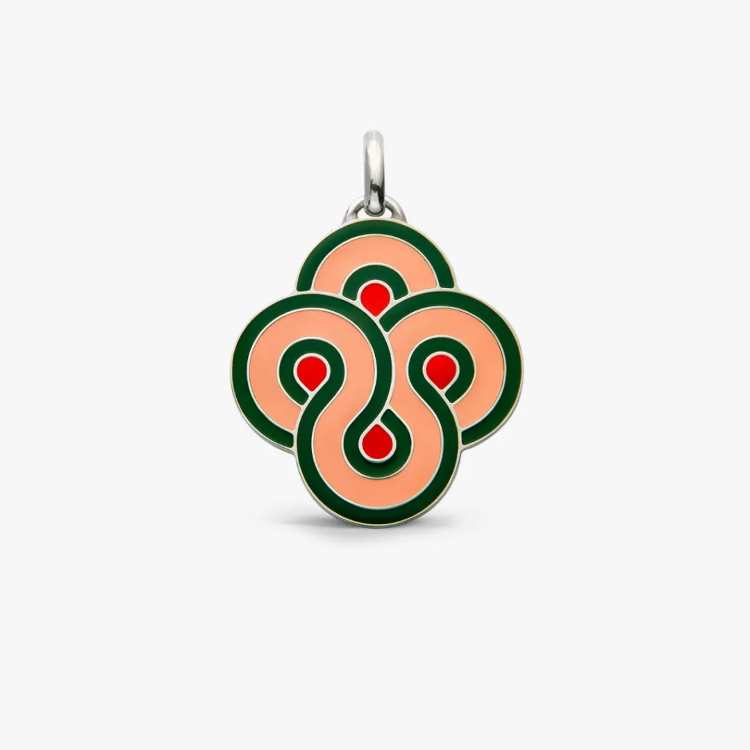 Sale Arthus Bertrand Pendentif Argent Enlacé Pop - Rose Pêche