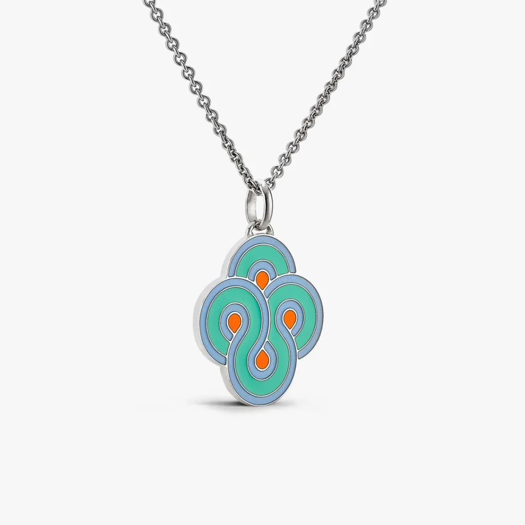 Sale Arthus Bertrand Pendentif Argent Enlacé Pop - Vert d'eau