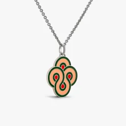 Sale Arthus Bertrand Pendentif Argent Enlacé Pop - Rose Pêche
