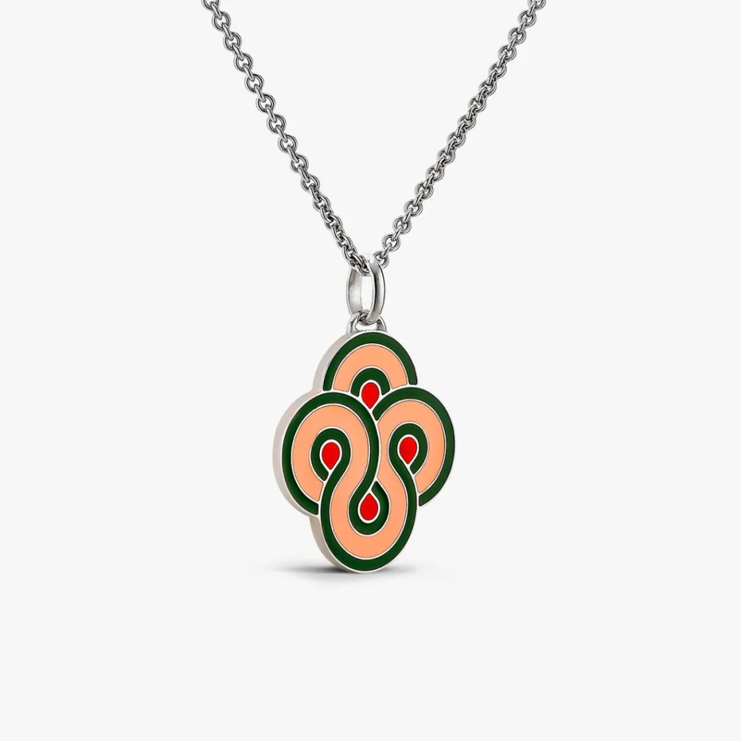 Sale Arthus Bertrand Pendentif Argent Enlacé Pop - Rose Pêche