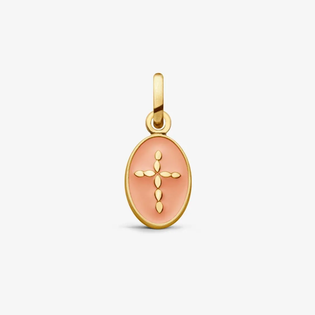 Outlet Arthus Bertrand Pendentif Croix Or Jaune - Rose