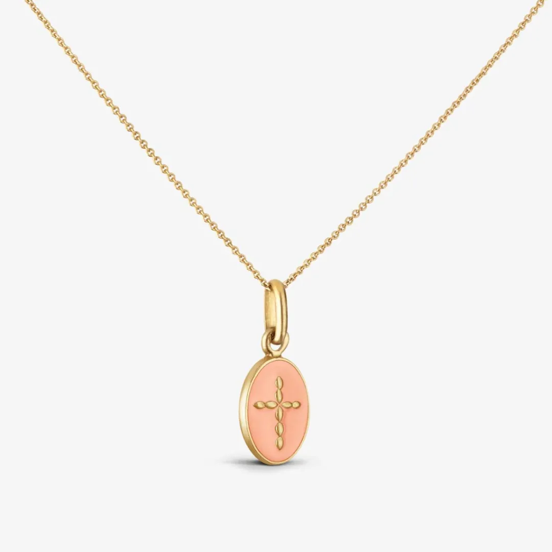 Outlet Arthus Bertrand Pendentif Croix Or Jaune - Rose