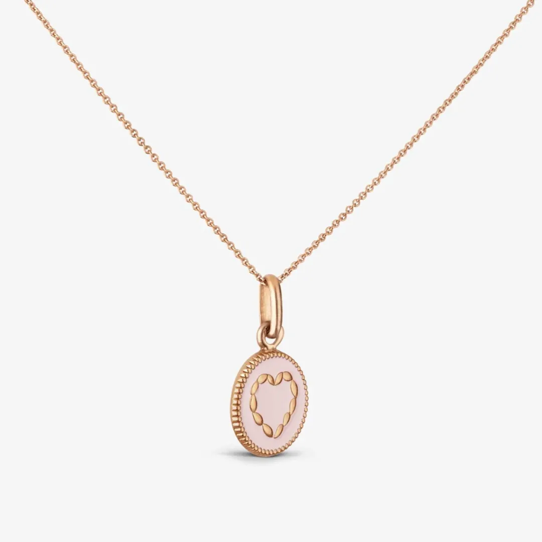 Online Arthus Bertrand Pendentif Cœur Or Rose - Rose Poudré