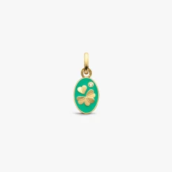 Hot Arthus Bertrand Pendentif Or Jaune & Diamant Trèfle - Vert d'Eau