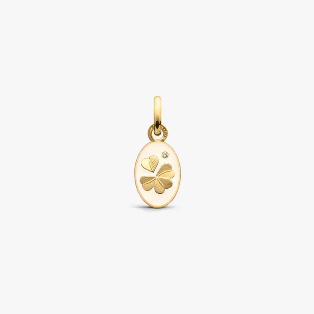 Clearance Arthus Bertrand Pendentif Or Jaune & Diamant Trèfle - Ivoire