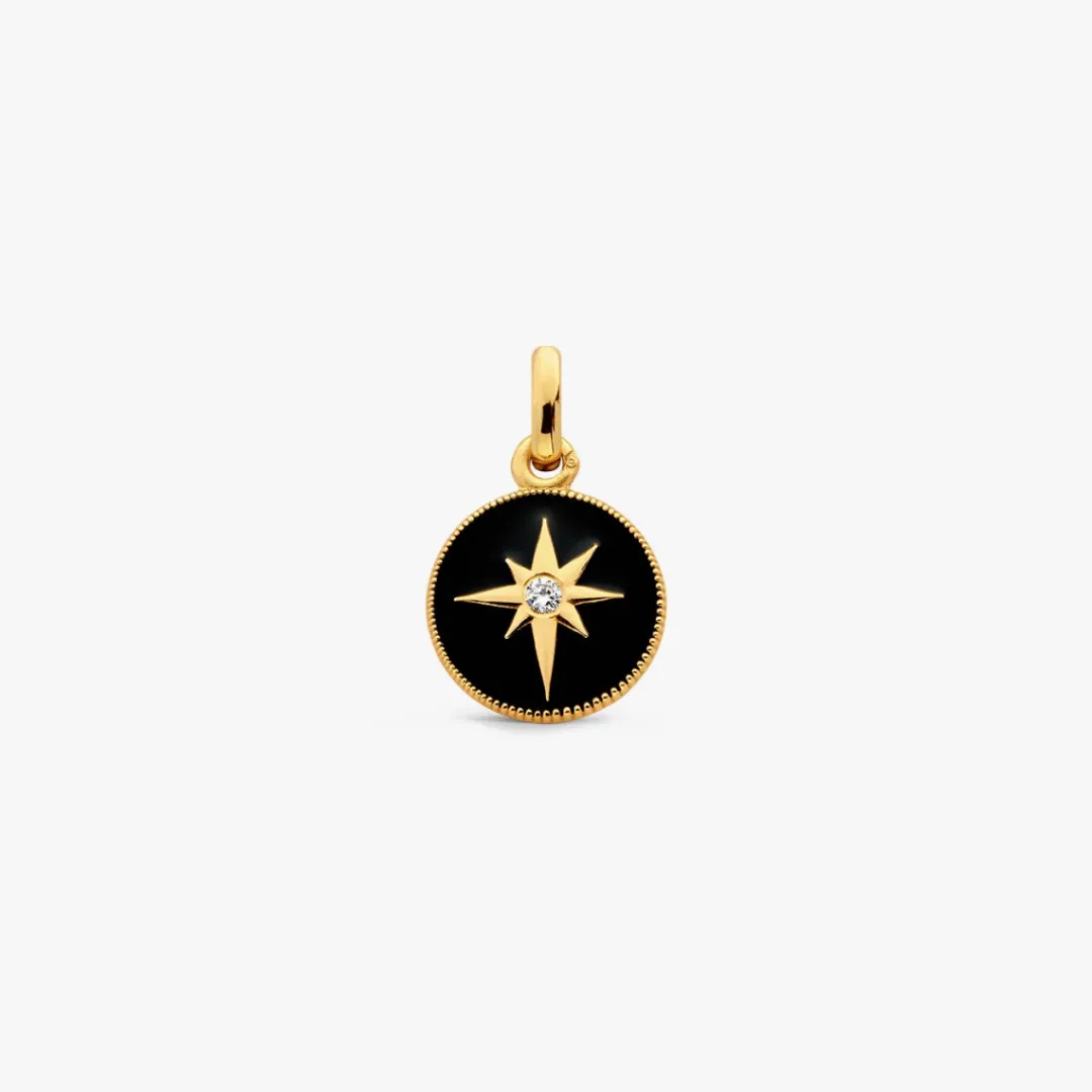 New Arthus Bertrand Pendentif Or Jaune & Diamant Etoile - Noir