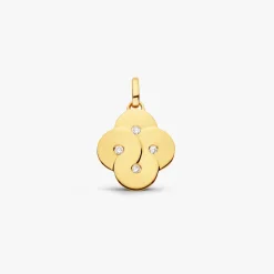 Hot Arthus Bertrand Pendentif Or Jaune 4 Diamants Enlacé
