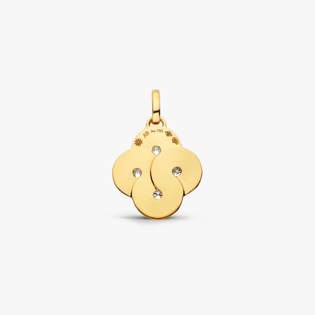 Hot Arthus Bertrand Pendentif Or Jaune 4 Diamants Enlacé