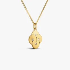 Hot Arthus Bertrand Pendentif Or Jaune 4 Diamants Enlacé