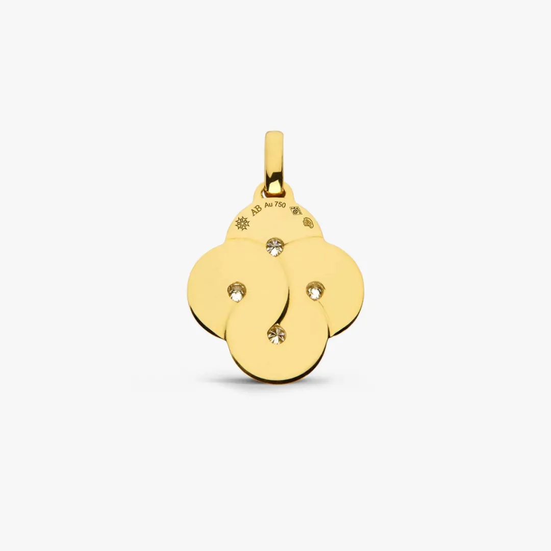 Hot Arthus Bertrand Pendentif Or Jaune 4 Diamants Enlacé
